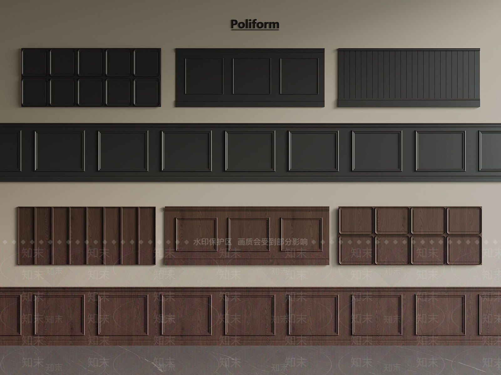 意式法式护墙板SU模型下载【ID:1200607815】