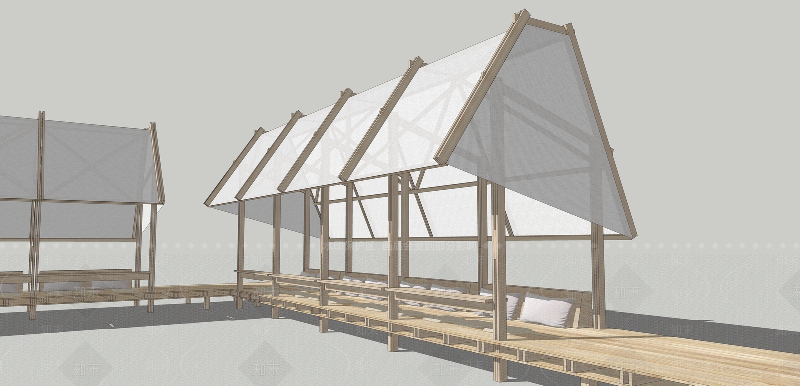 现代原木文创展台SU模型下载【ID:1200610037】