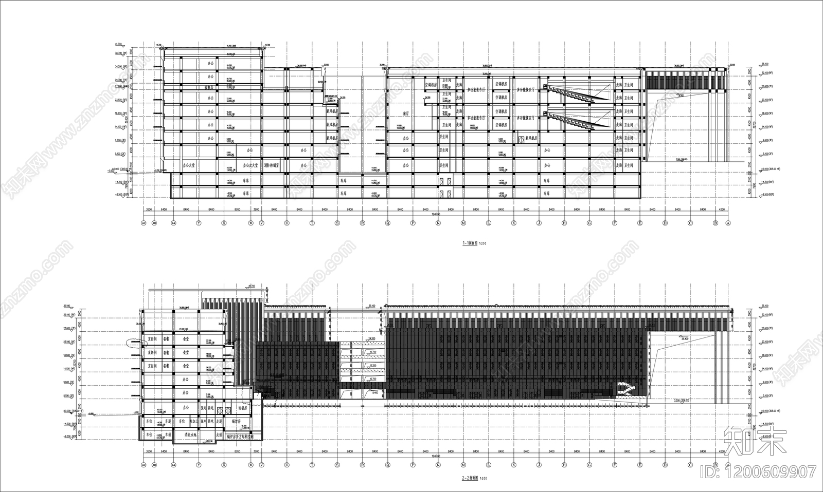 现代产业园建筑施工图下载【ID:1200609907】