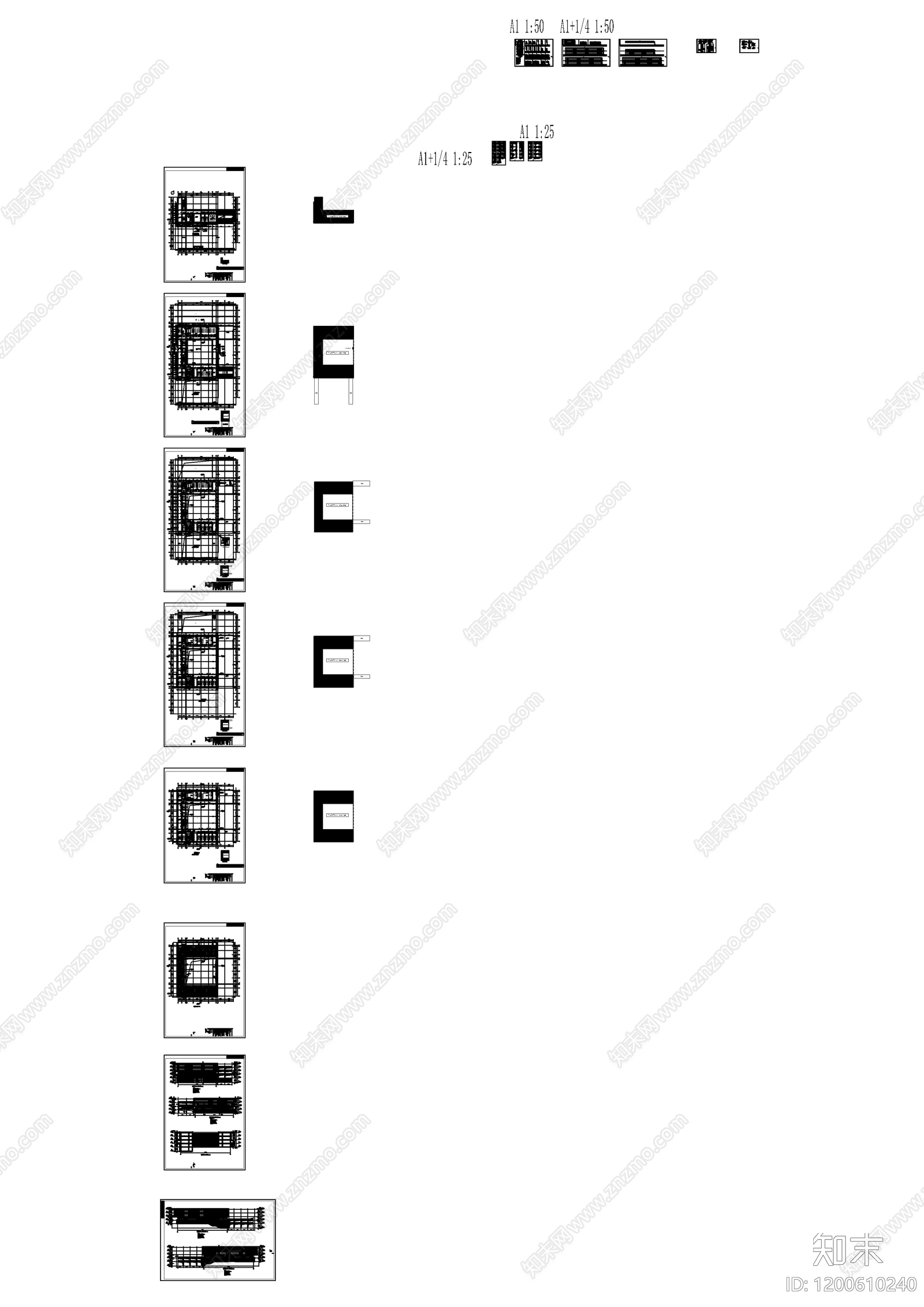 现代办公楼建筑cad施工图下载【ID:1200610240】