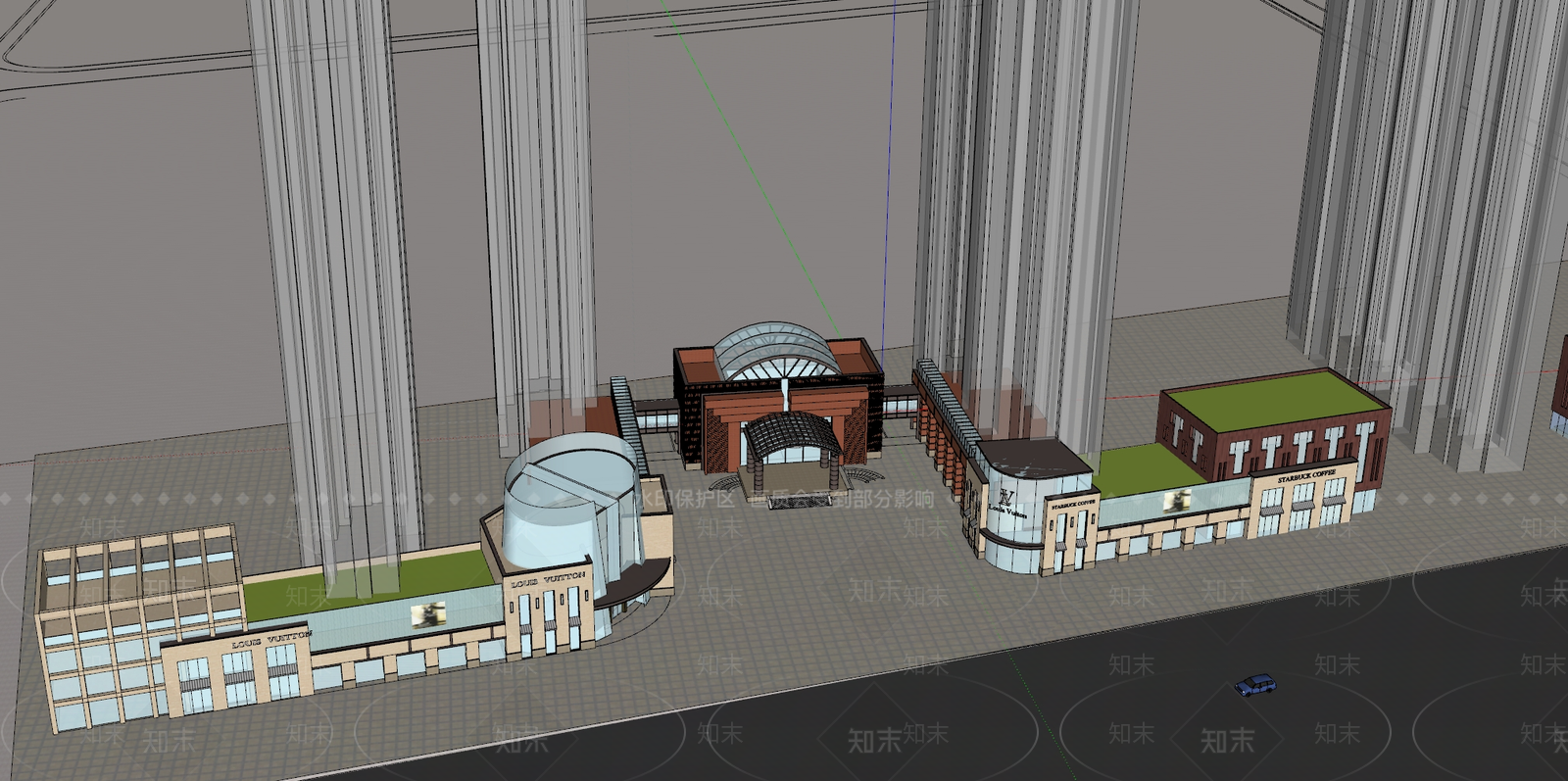 工业商业街SU模型下载【ID:1200610723】