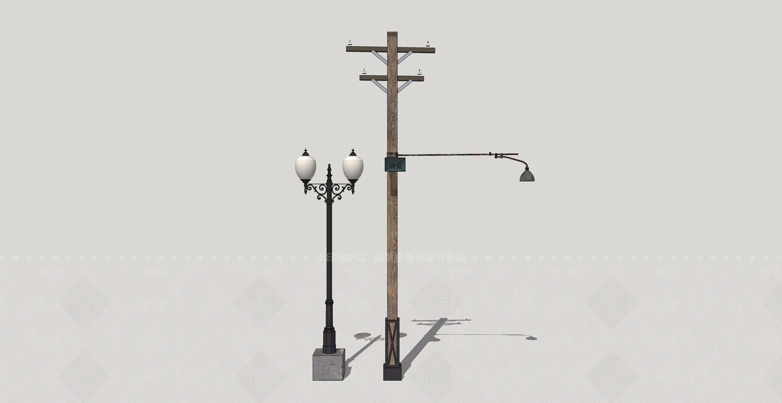 欧式路灯SU模型下载【ID:1200610667】