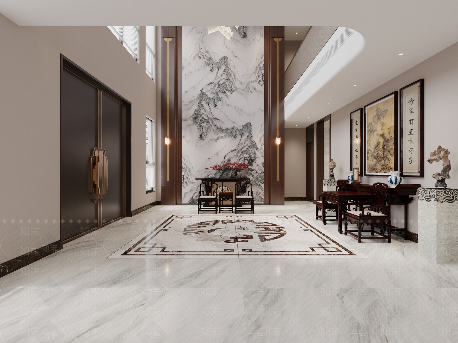 新中式中式佛堂3D模型下载【ID:1200611817】