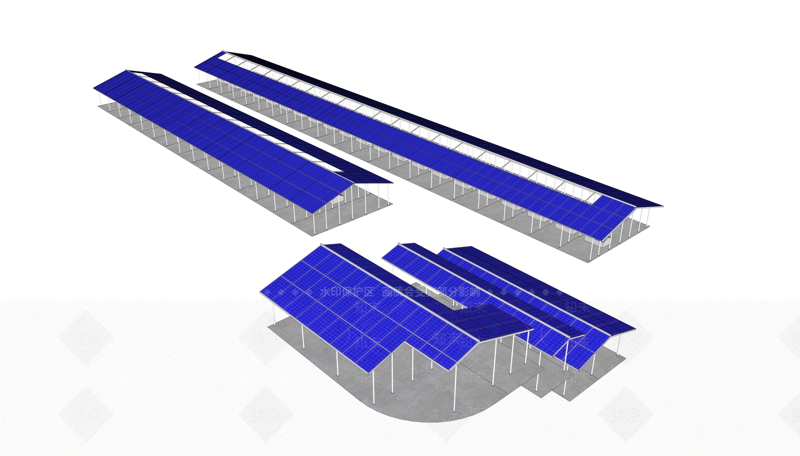 现代太阳能屋面SU模型下载【ID:1200616938】