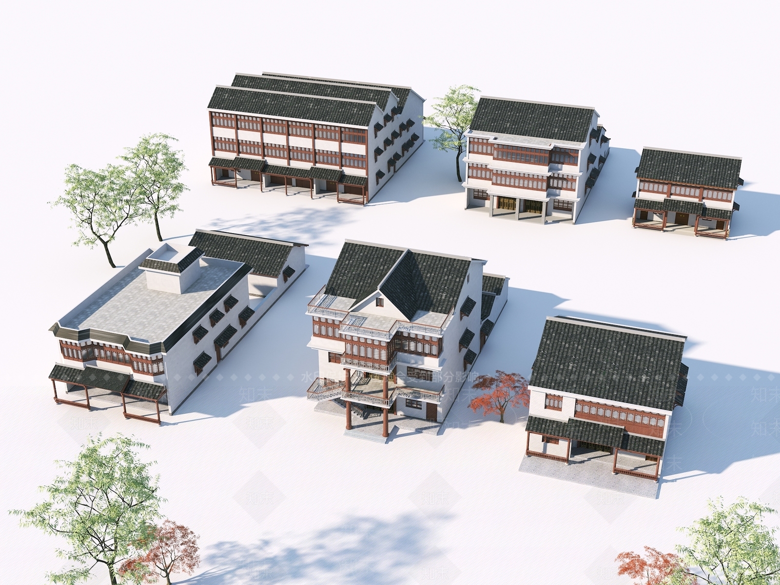 新中式现代其他住宅外观3D模型下载【ID:1200617384】