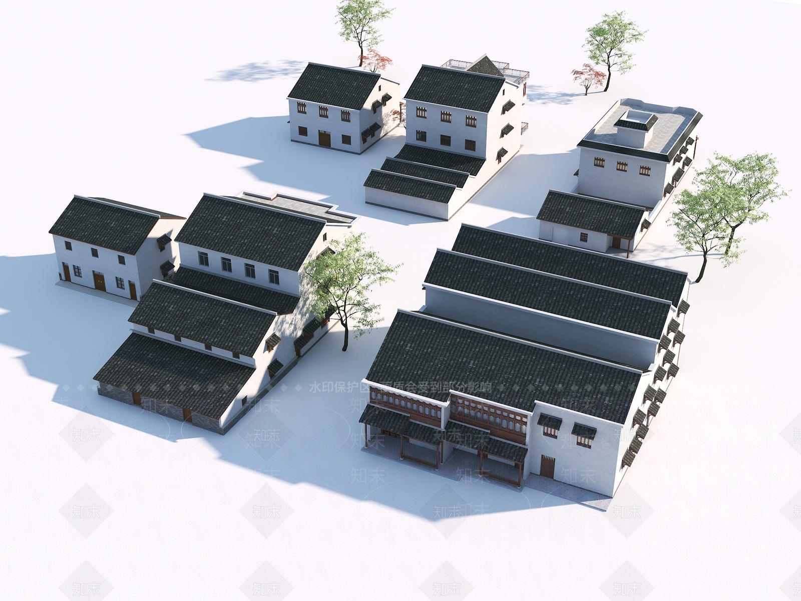 新中式现代其他住宅外观3D模型下载【ID:1200617384】