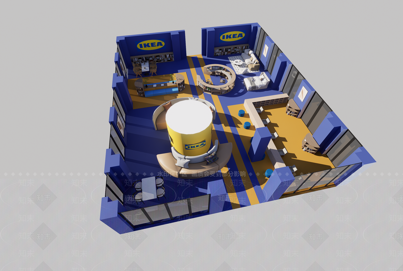 现代家具展厅SU模型下载【ID:1200617486】