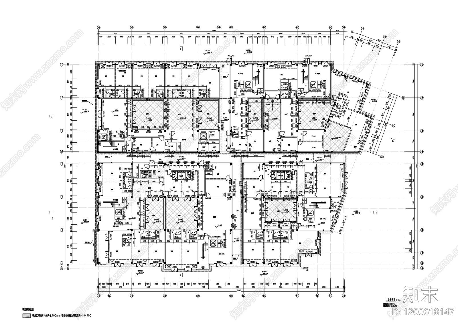 新中式民宿建筑cad施工图下载【ID:1200618147】