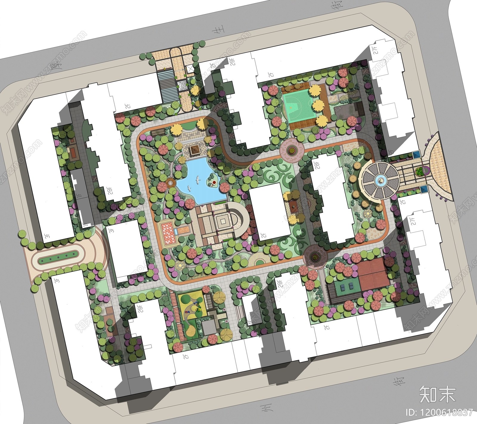 小区平面图施工图下载【ID:1200618837】