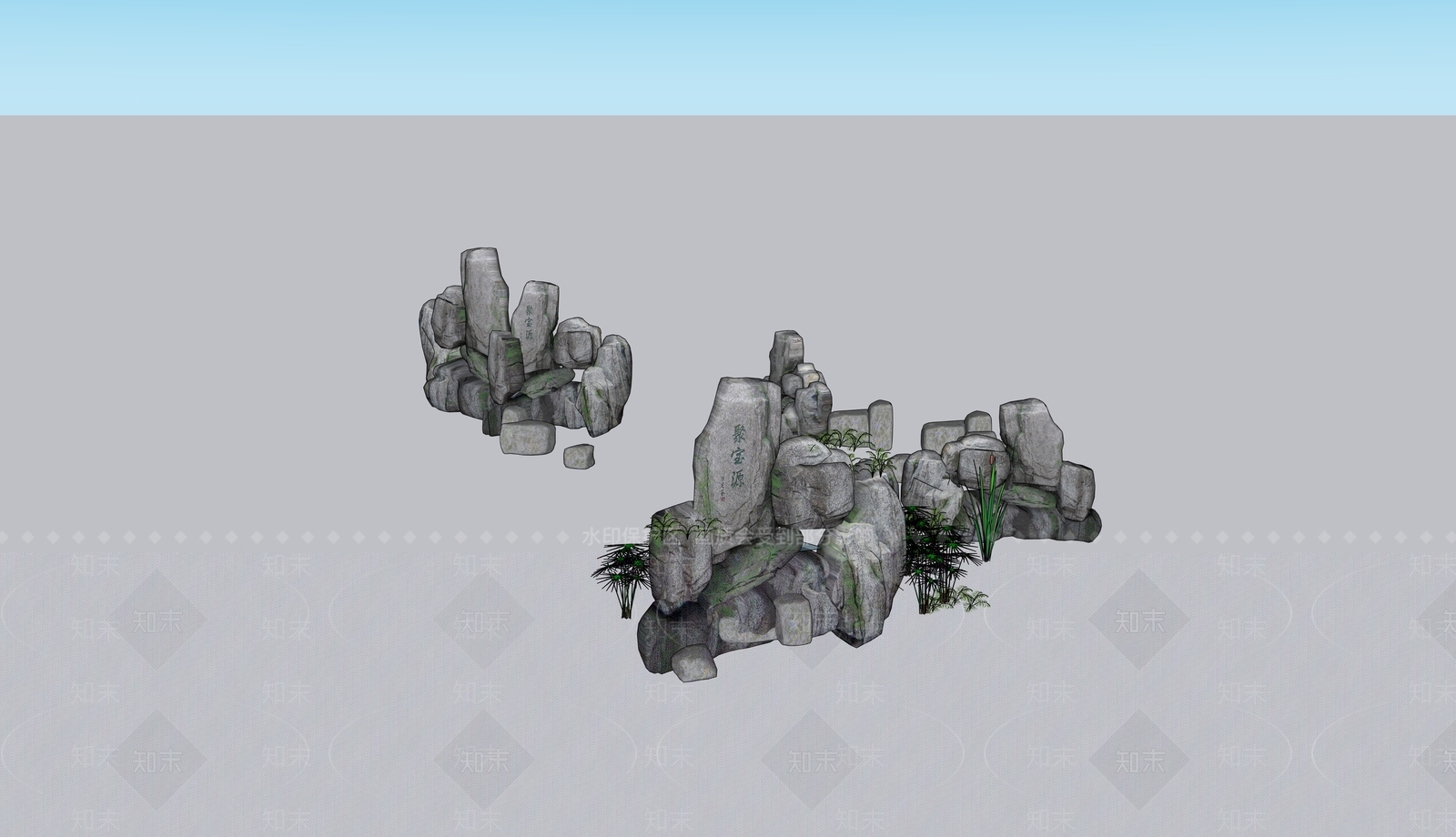 现代景观石SU模型下载【ID:1200619406】