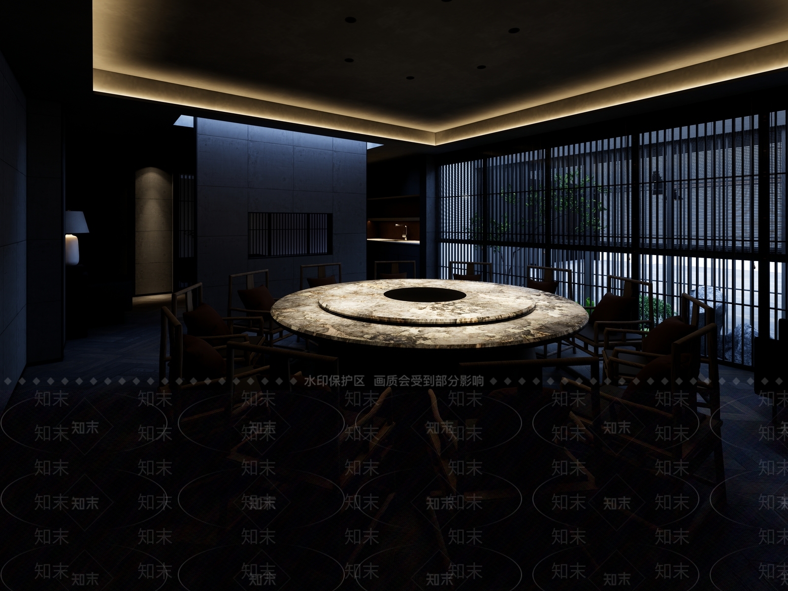现代新中式火锅店SU模型下载【ID:1200622142】