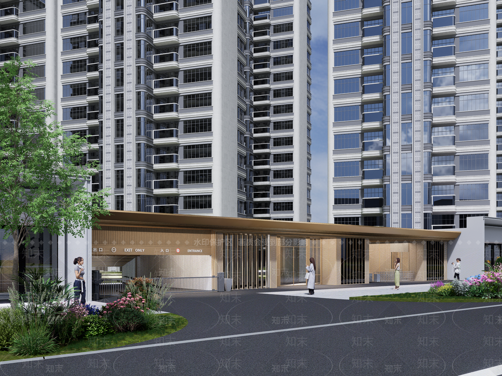 现代轻奢高层住宅SU模型下载【ID:1200623976】