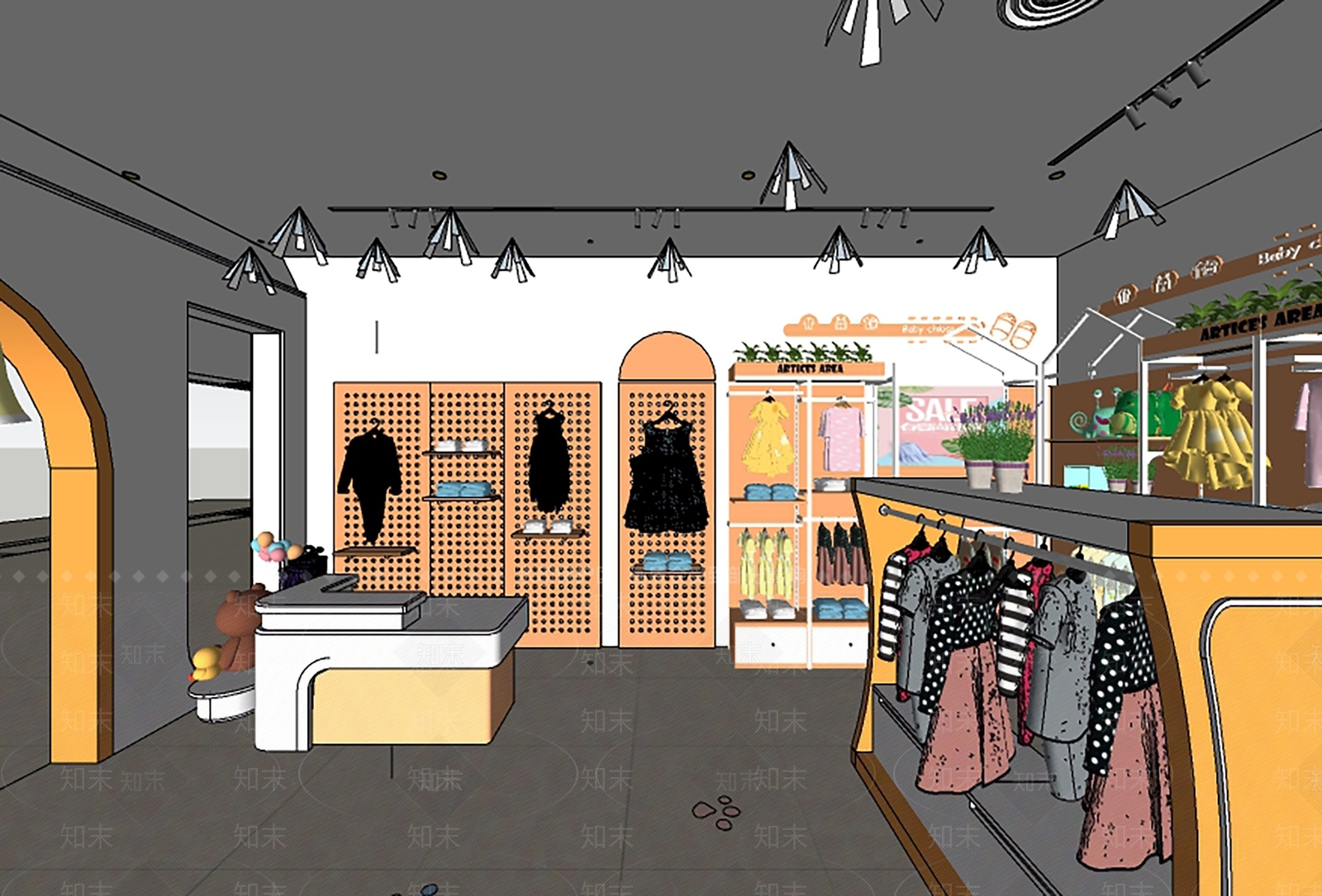 现代服装店SU模型下载【ID:1200624896】