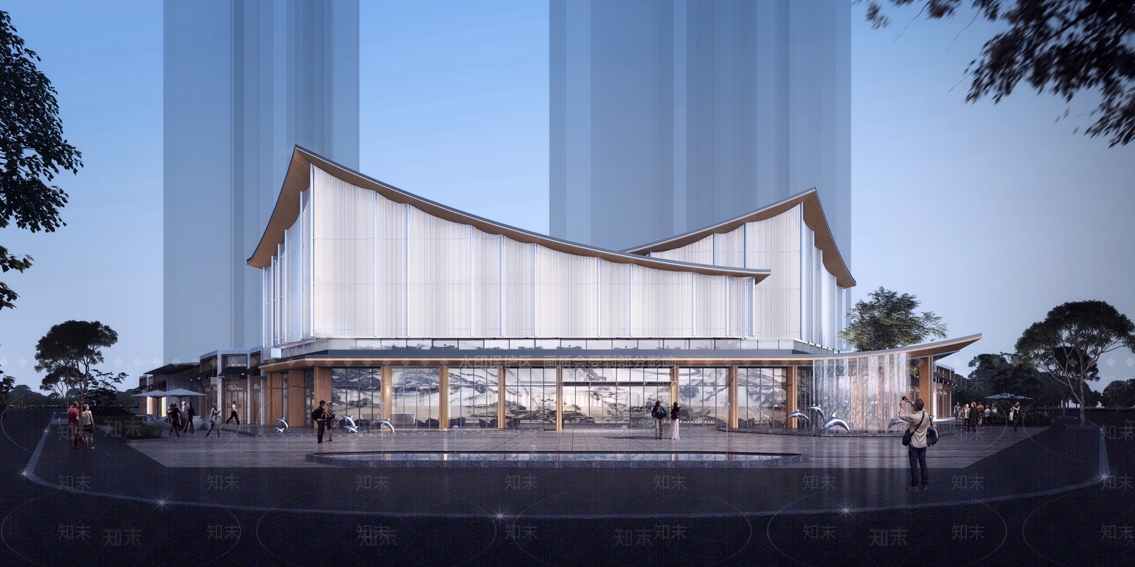 现代售楼处建筑SU模型精品下载_SketchUp模型_知末网