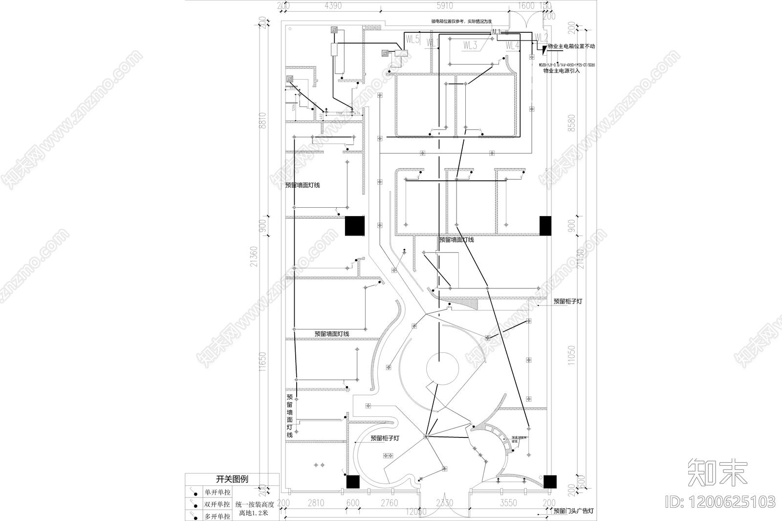 现代简约会所cad施工图下载【ID:1200625103】