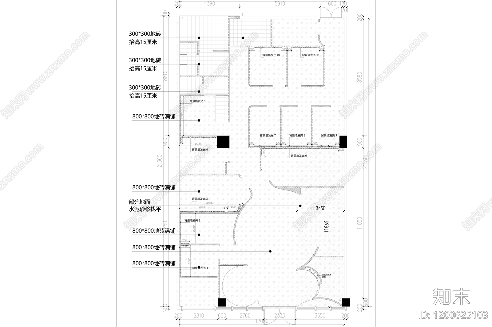 现代简约会所cad施工图下载【ID:1200625103】
