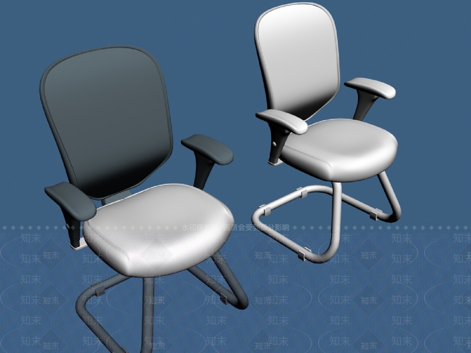 现代轻奢办公椅3D模型下载【ID:1200626372】