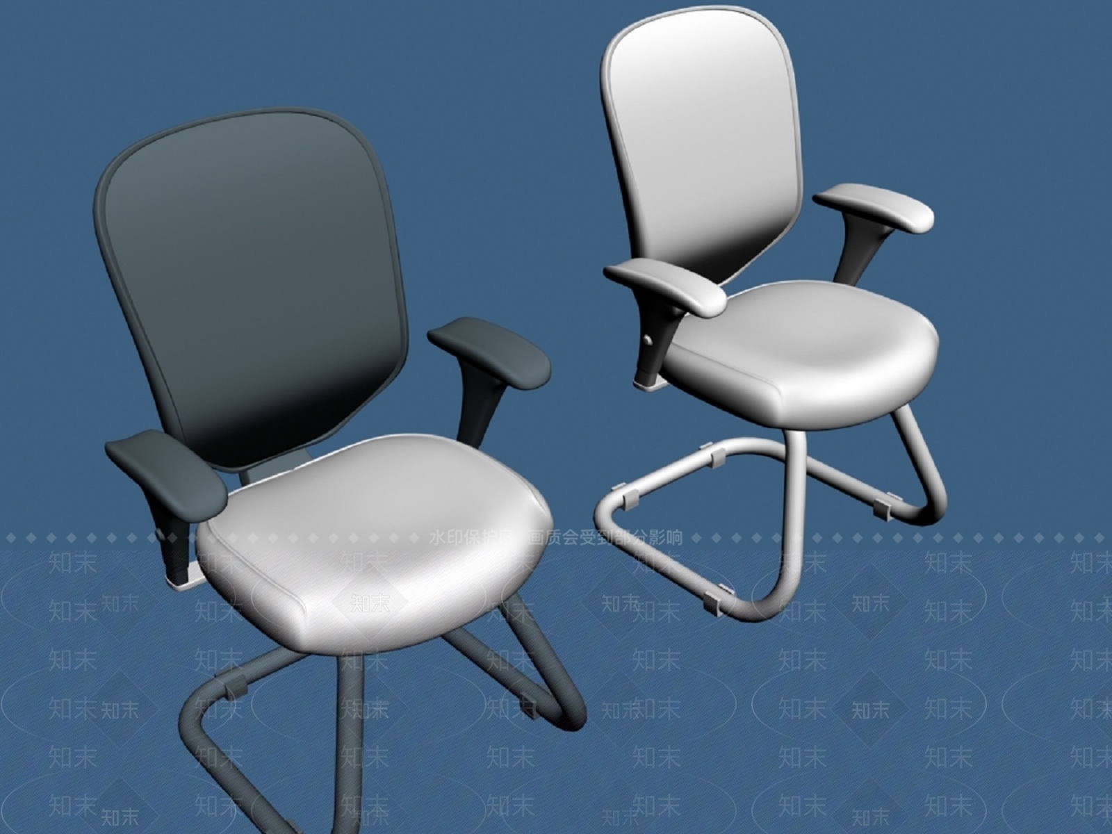 现代轻奢办公椅3D模型下载【ID:1200626372】