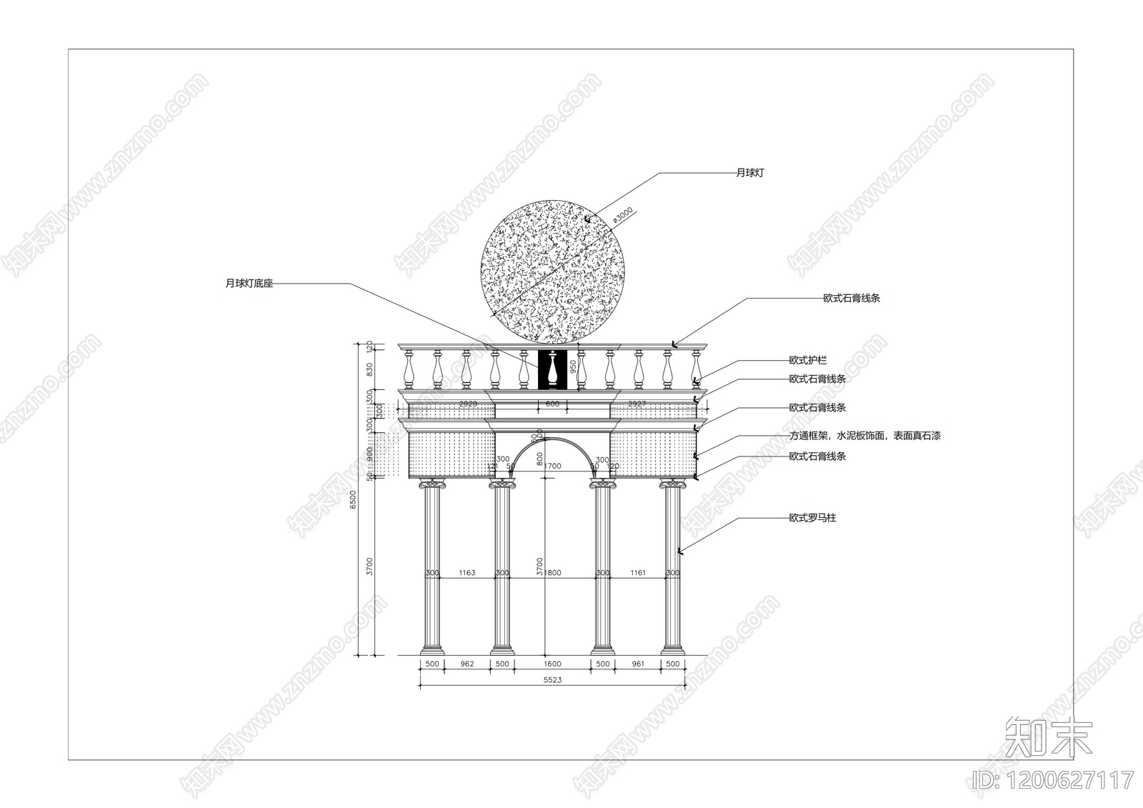 欧式商业街cad施工图下载【ID:1200627117】