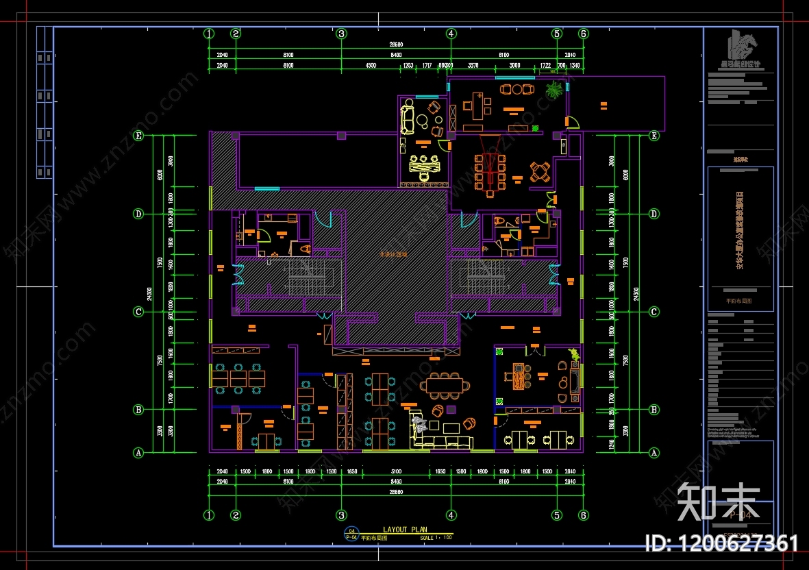 现代整体办公空间cad施工图下载【ID:1200627361】