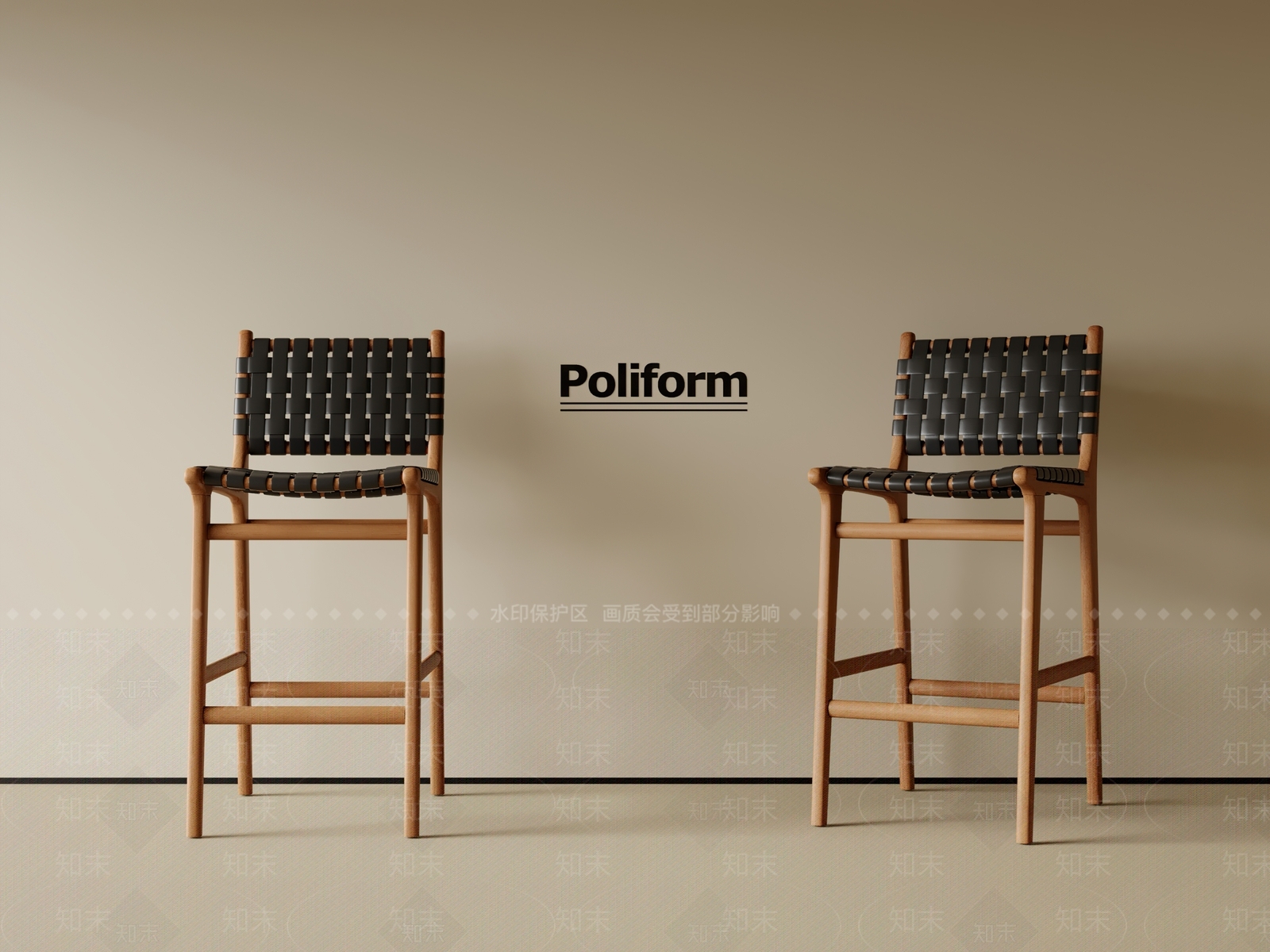 现代中古吧椅3D模型下载【ID:1200632655】