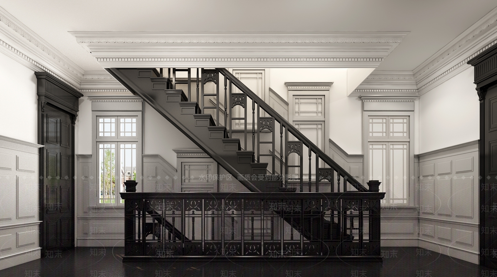 欧式楼梯间3D模型下载【ID:1200633862】