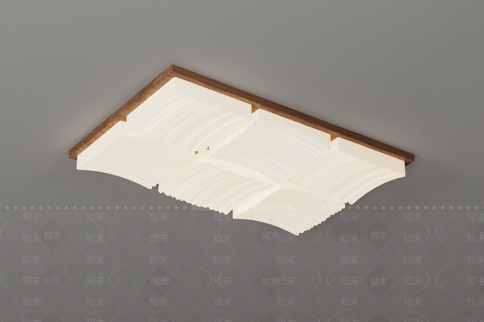 侘寂中古吸顶灯SU模型下载【ID:1201544756】