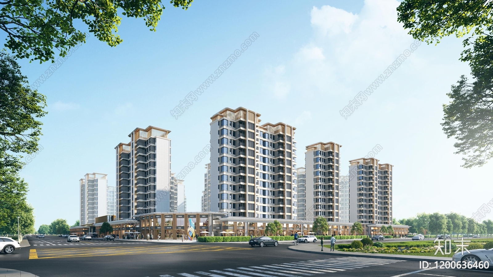 现代小区建筑下载【ID:1200636460】