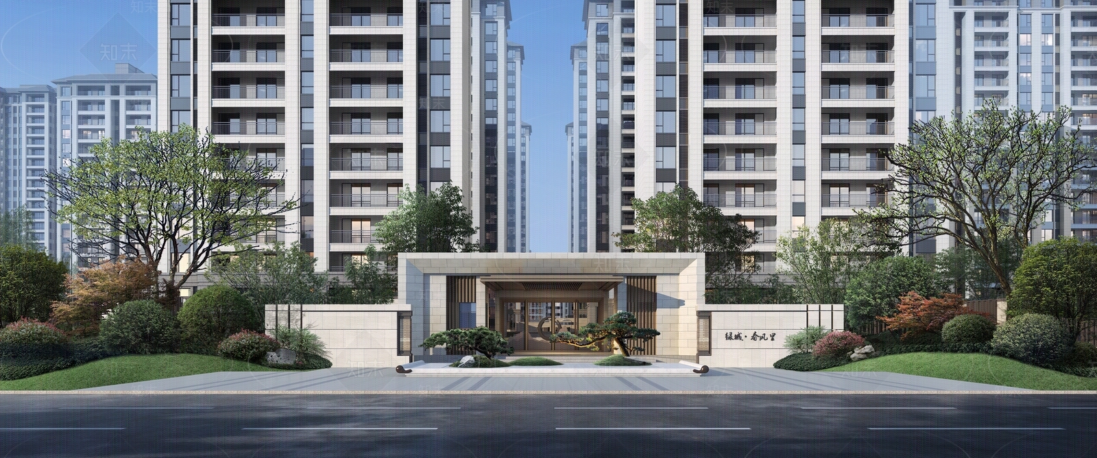 现代建筑外立面贴图下载【ID:1200636924】