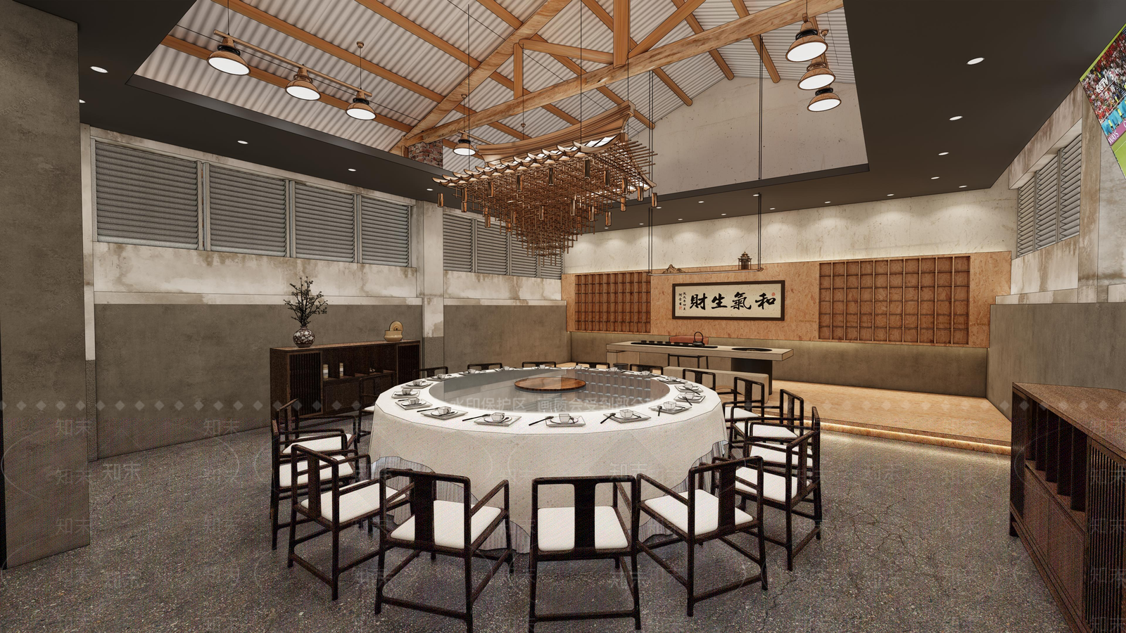 新中式工业包厢SU模型下载【ID:1200637438】