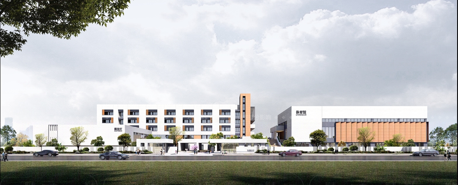 现代学校外观3D模型下载【ID:1200643205】