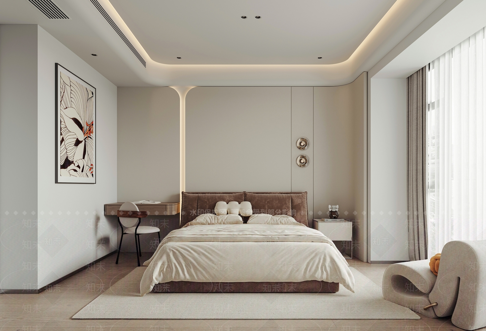 软包双人床双人床3D模型下载【ID:1227304176】