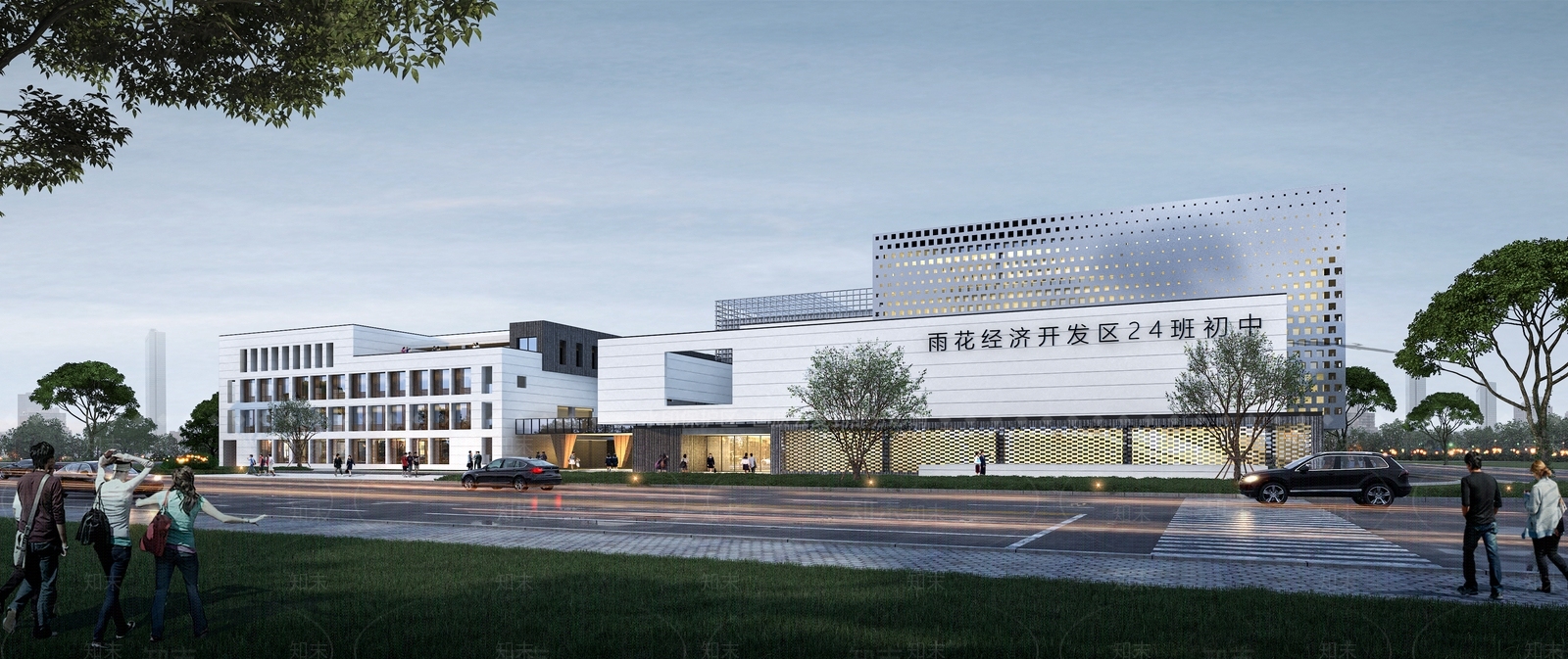 现代学校外观3D模型下载【ID:1200645059】