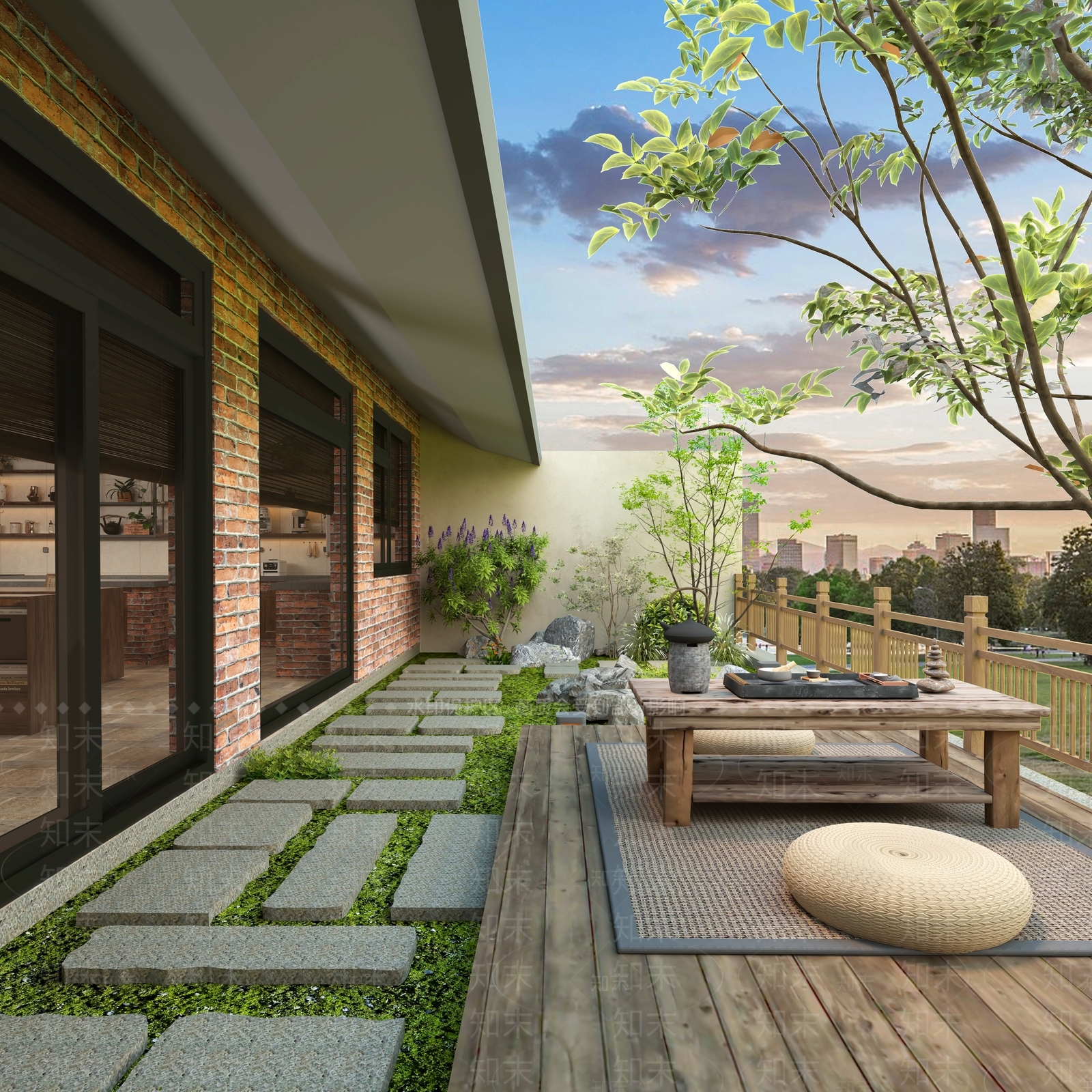 新中式中式庭院3D模型下载【ID:1200647422】