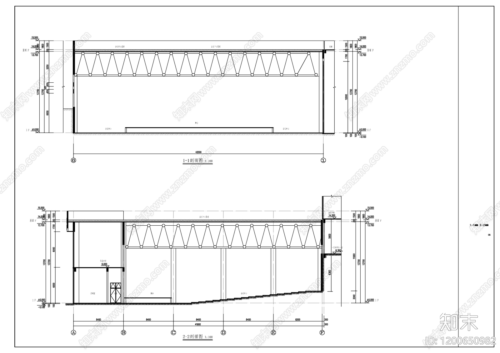 现代会议中心建筑cad施工图下载【ID:1200650982】
