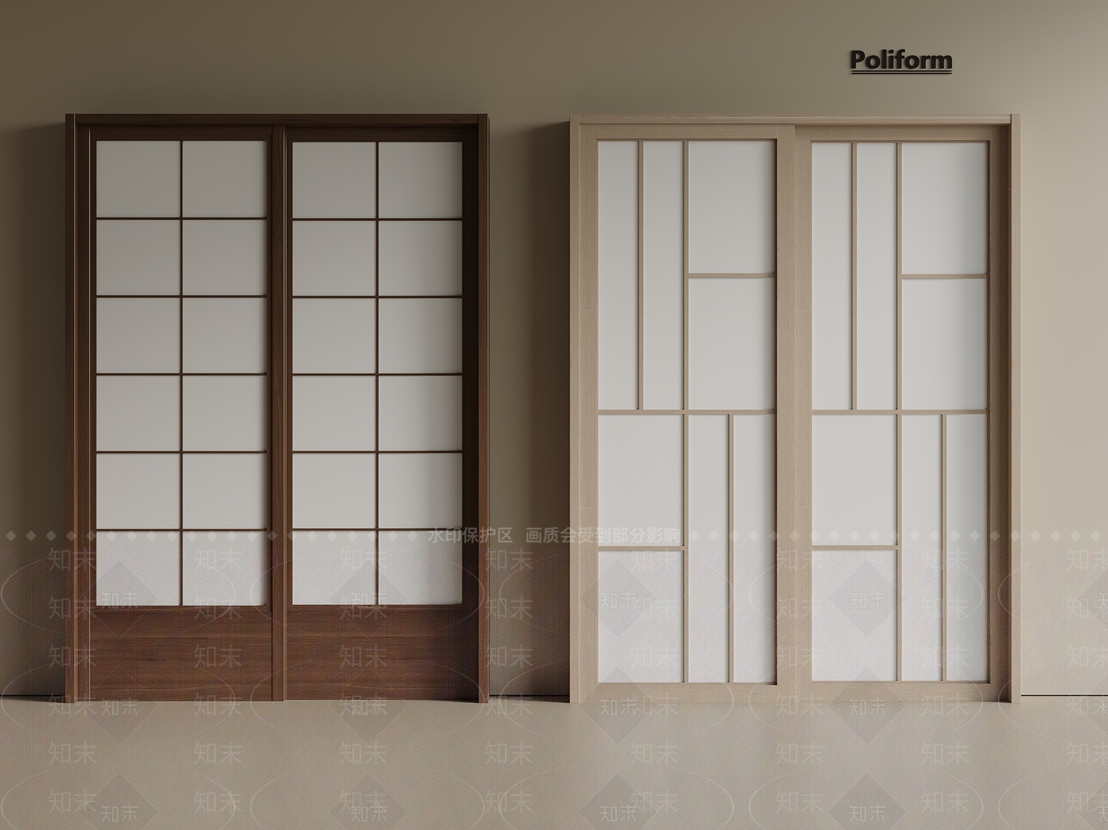 新中式中式推拉门3D模型下载【ID:1200651607】