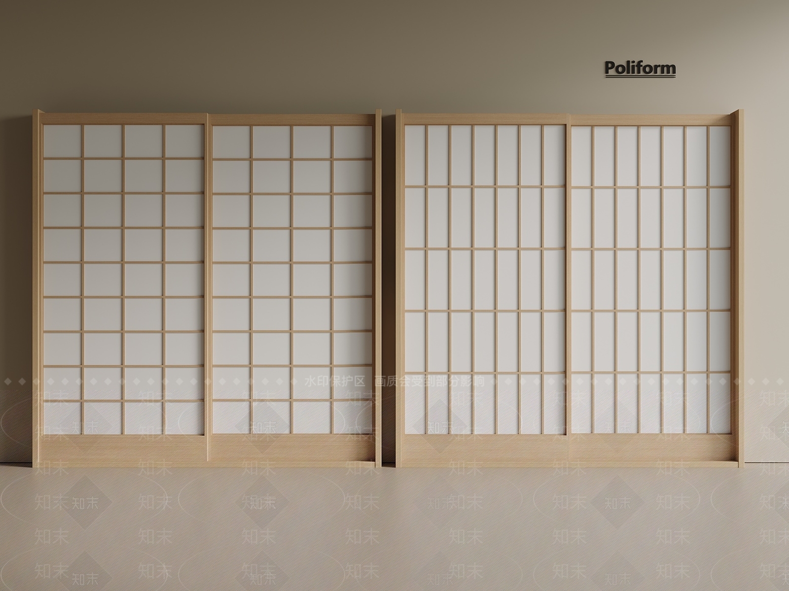 中式日式推拉门3D模型下载【ID:1200651733】