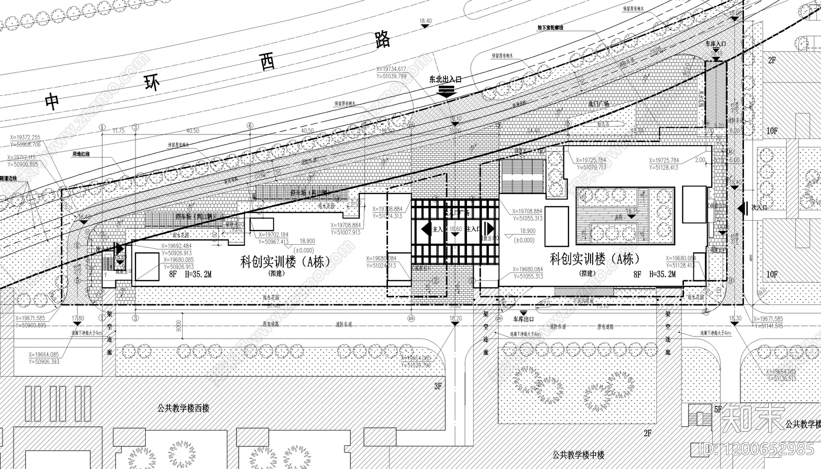 现代学校建筑cad施工图下载【ID:1200652985】