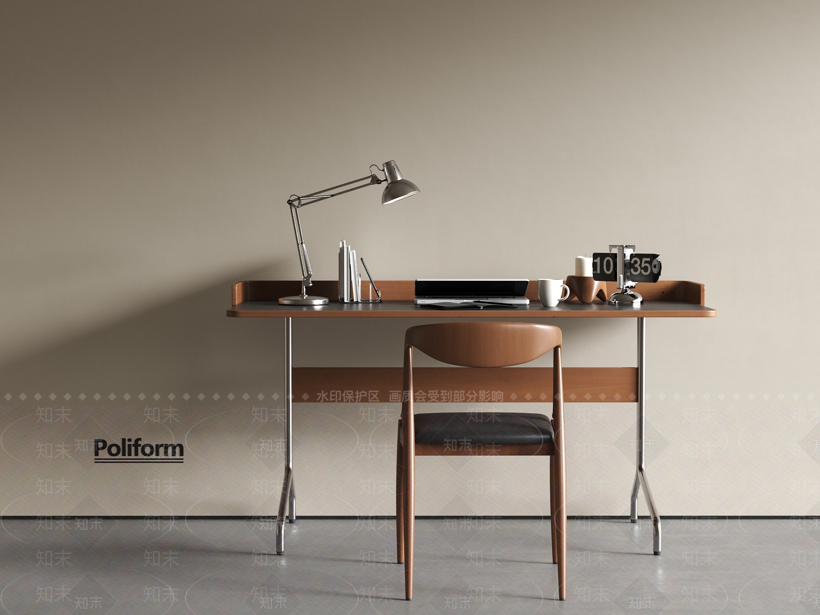 现代书桌3D模型下载【ID:1200653228】