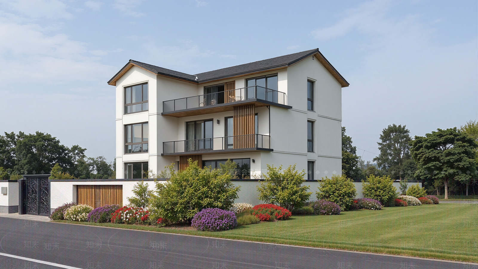 新中式简约独栋别墅SU模型下载【ID:1200654136】