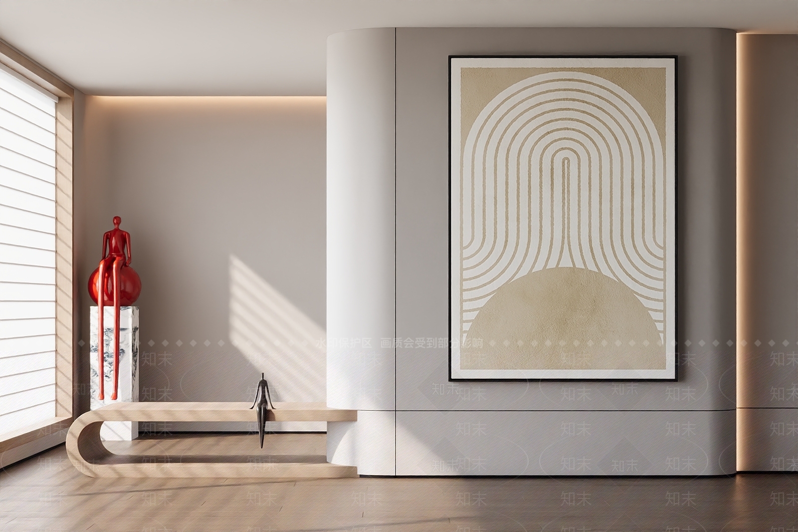 现代奶油挂画3D模型下载【ID:1200654718】