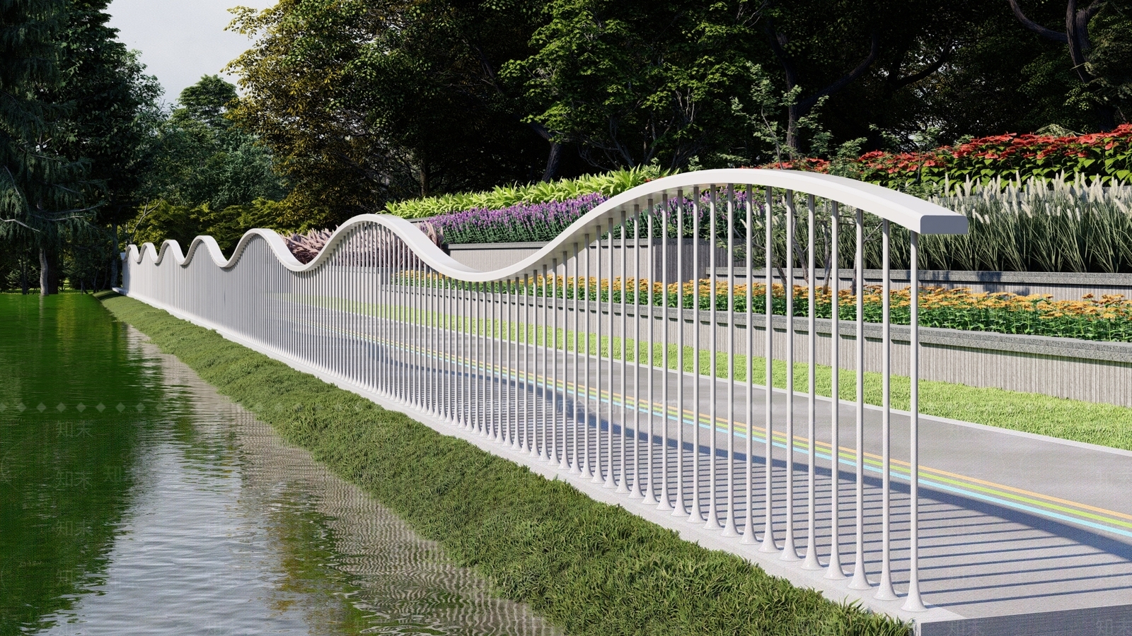 现代简约围栏护栏SU模型下载【ID:1200655018】