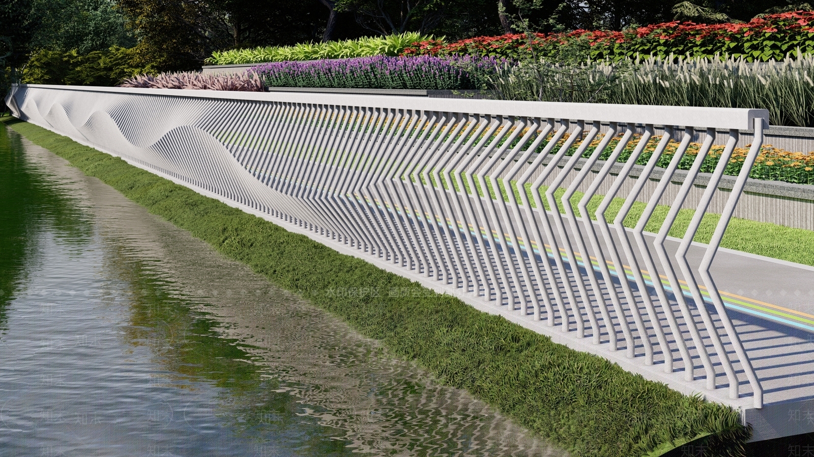 现代简约围栏护栏SU模型下载【ID:1200655145】