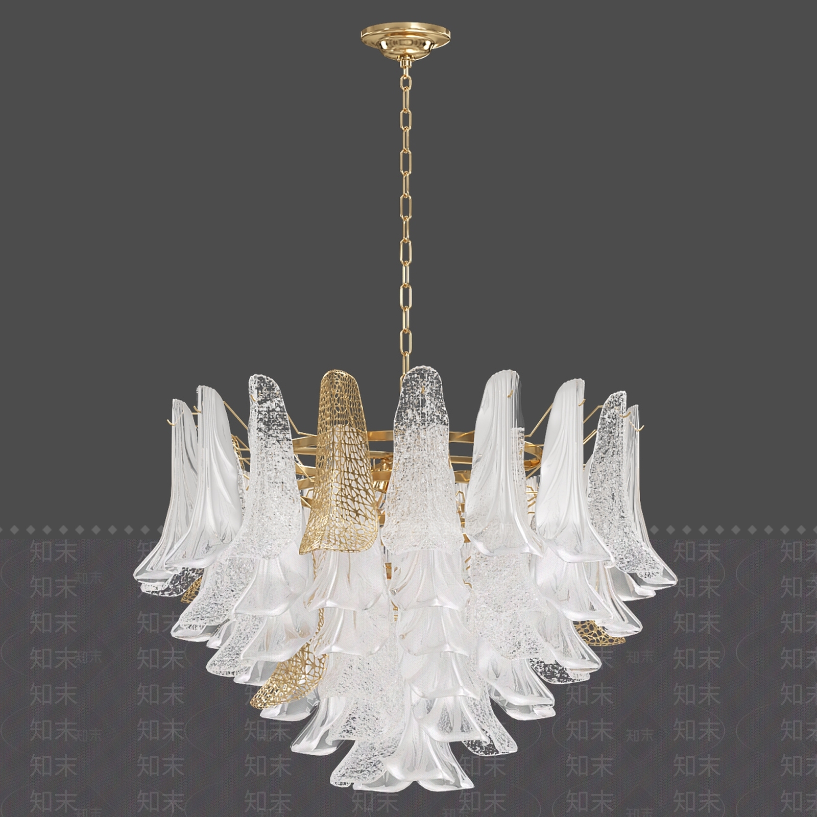 现代水晶吊灯3D模型下载【ID:1200655360】