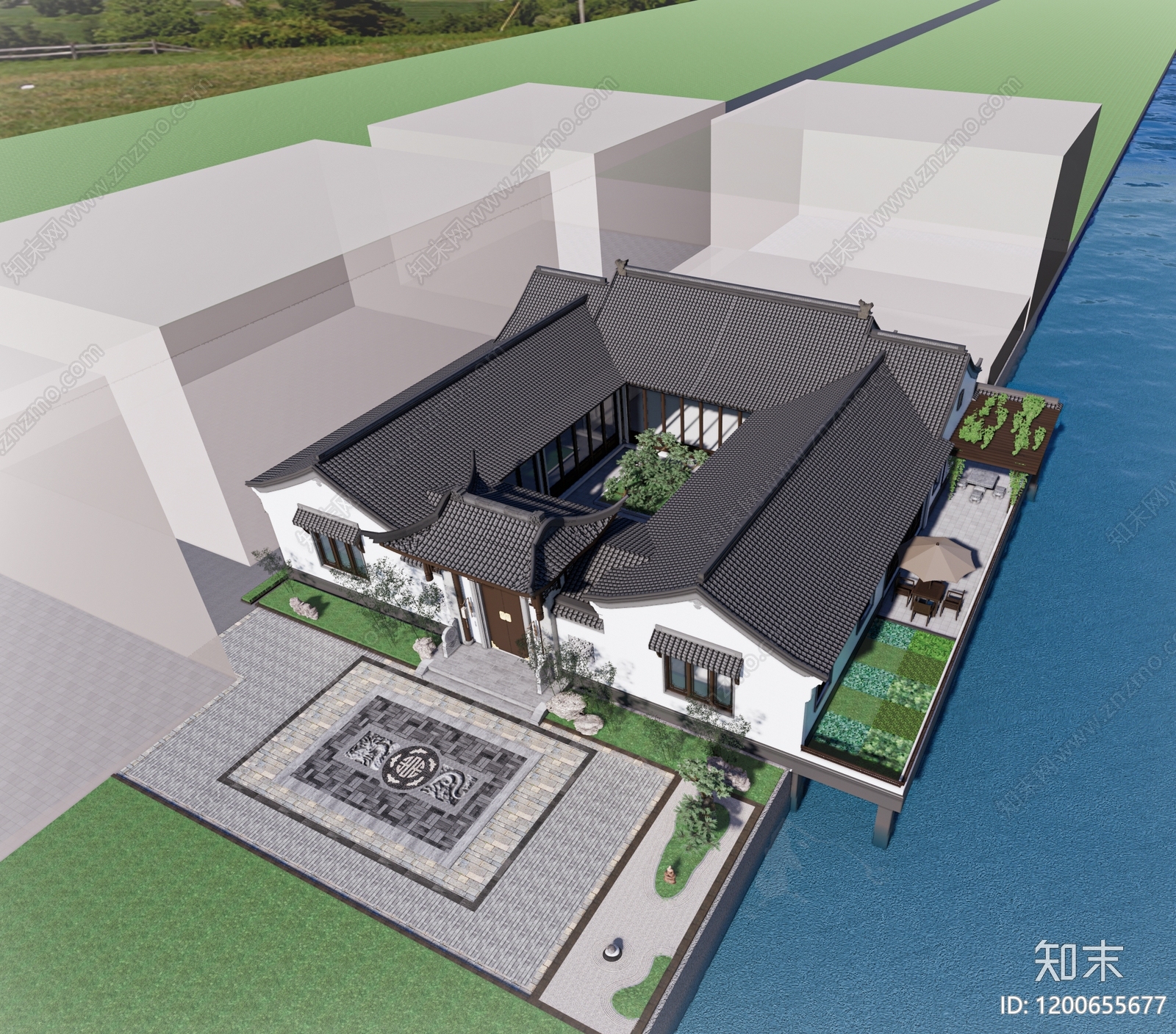 新中式中式别墅建筑cad施工图下载【ID:1200655677】