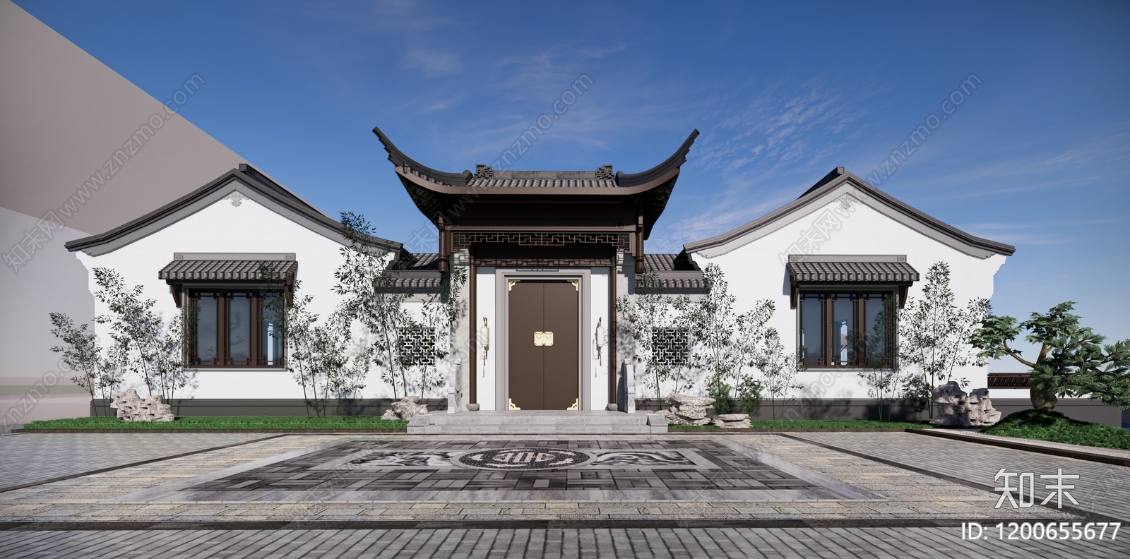 新中式中式别墅建筑施工图下载【ID:1200655677】