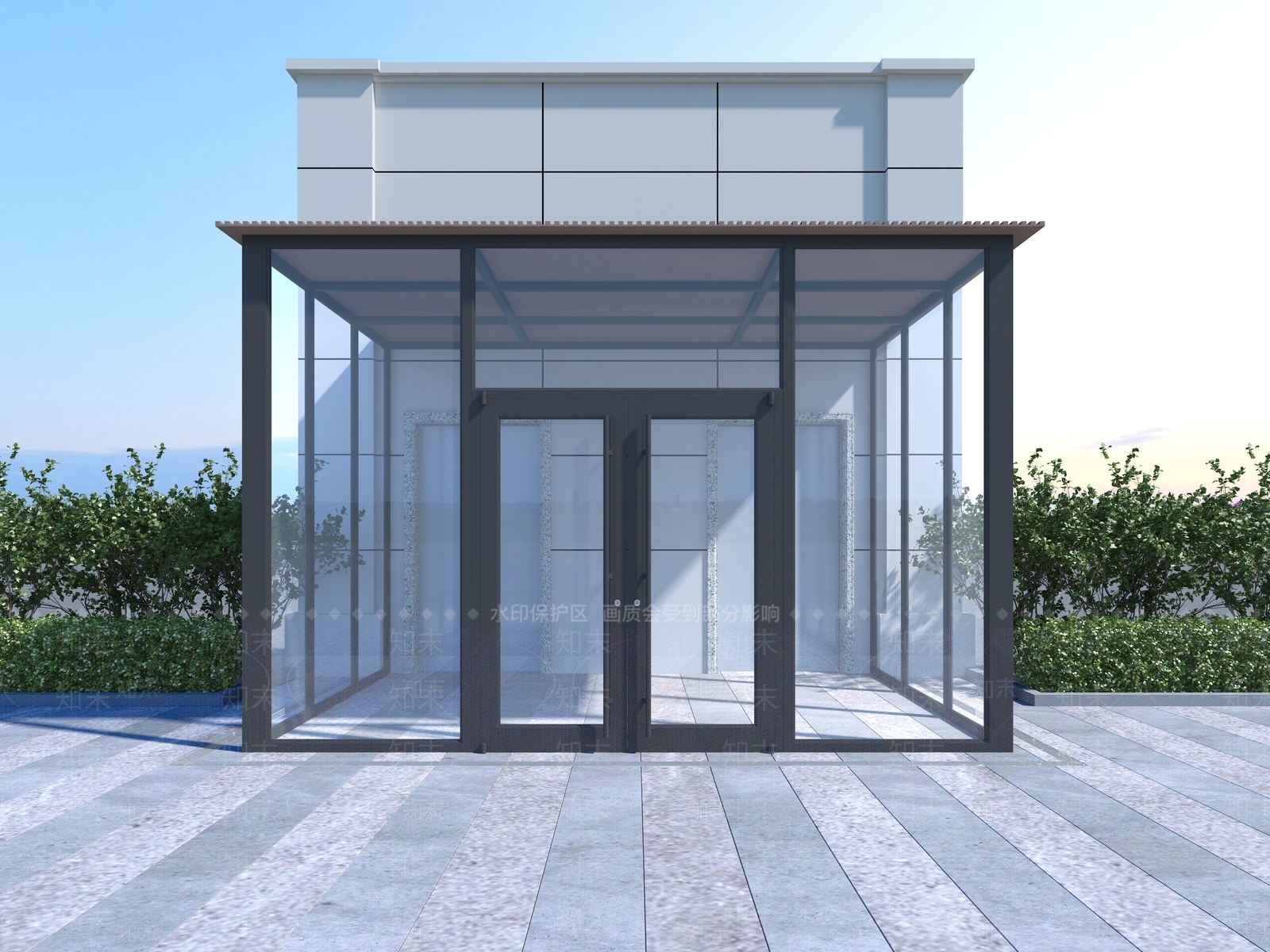 现代平开门3D模型下载【ID:1200655845】