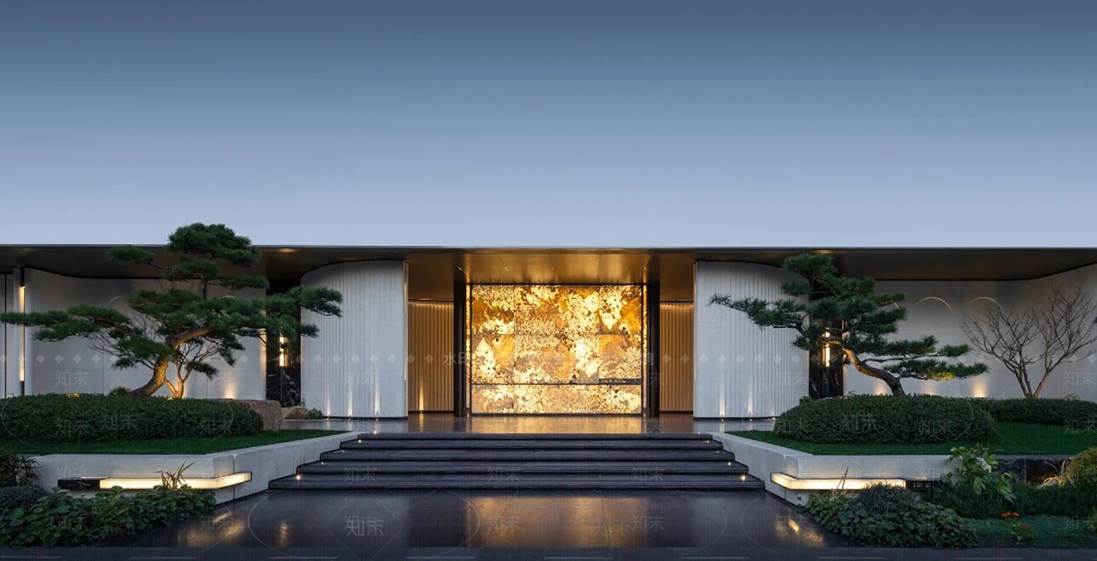 现代轻奢入口大门SU模型下载【ID:1200655940】