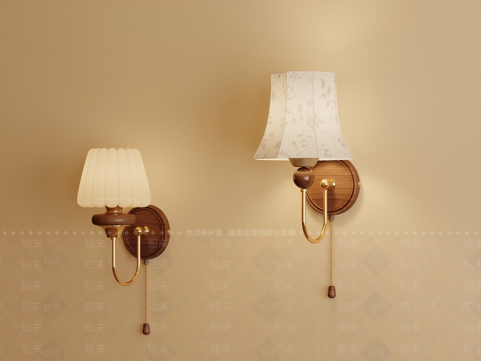 法式复古壁灯3D模型下载【ID:1200656947】