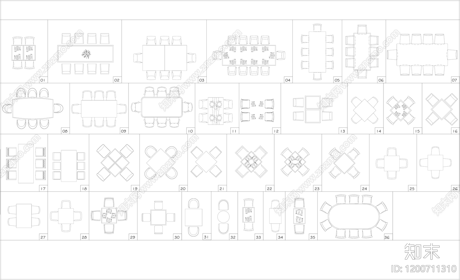 现代新中式桌椅施工图下载【ID:1200711310】